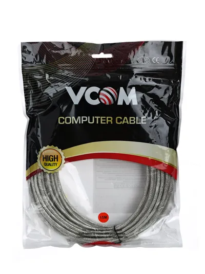 Кабель-удлинитель USB VCOM VUS7049-15M, USB 2.0, активный, 15 м, Am–Af