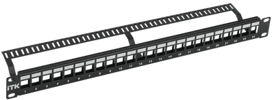 Патч-панель ITK PP24-1UMU, 19" 1U, UTP, 24 порта RJ45