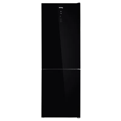 Холодильник Korting KNFC 61869 GN, Full No Frost, 223+94 л, 1855×595×635 мм, черное стекло