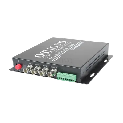 Приёмник оптический OSNOVO RA-H42-15F, 4×HDCVI/AHD/CVBS, RS485, 20км