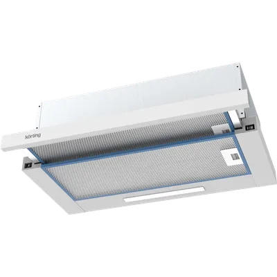 Вытяжка Korting KHP 6512 W, телескопическая встраиваемая, 550 м³/ч, 59,5 см, белая