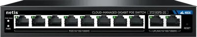Коммутатор Netis ST210GPD-2G, L2 управляемый, 8×1GbE PoE + 2×1GbE uplink, 117 Вт