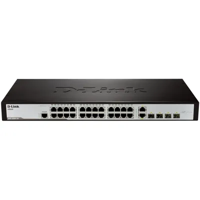 Коммутатор D-Link DES-3200-28_RFB/B1, L2, 24×100Base-TX, 2×SFP, 2×Combo