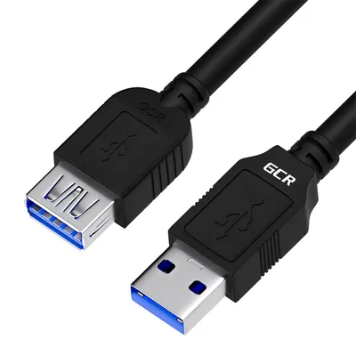 Удлинитель GCR GCR-52701, USB 3.0 AM/AF, 2м, 5Гбит/с