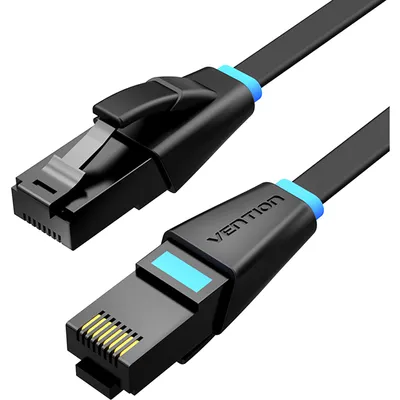 Патч-корд Vention IBJBJ, UTP cat.6, RJ45, плоский, 5 м, чёрный