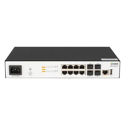 Коммутатор SNR-S5210G-8TX, L2+, 8×1GbE, 4×1/10G SFP+, управляемый, 220 В AC