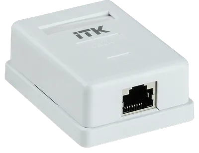 Розетка информационная ITK CS2-1C06F-12, RJ45 кат. 6 FTP, 1 порт, белая