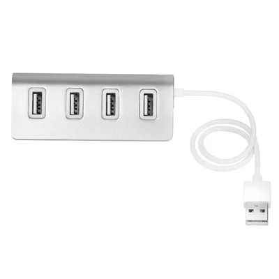 Хаб GCR GCR-UH224S, USB 2.0, 4 порта, Type-A, Silver