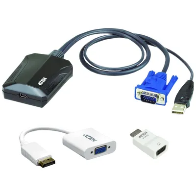 Консольный адаптер ATEN CV211CP, USB, VGA, до 1920x1200, 2 компьютера
