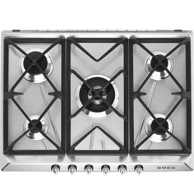Газовая варочная панель SMEG SR975XGH, 5 конфорок, нержавеющая сталь, 685 мм