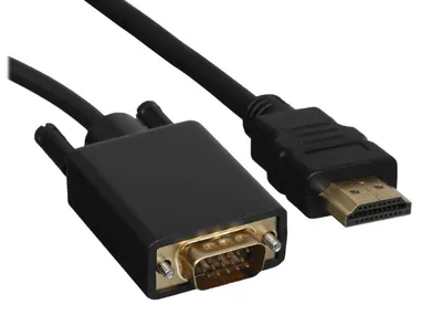 Кабель-переходник GoPower HDMI (m) — VGA (m), 1 м, черный