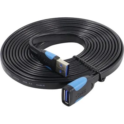 Кабель-удлинитель Vention VAS-A13-B300, USB 3.0 A–A, 3 м, плоский