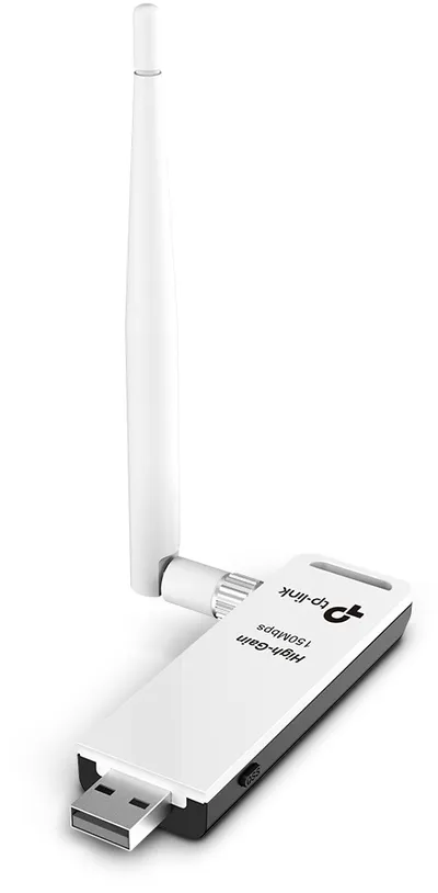 Адаптер Wi-Fi TP-Link TL-WN722N, USB 2.0, N150, 2,4 ГГц, 1 антенна 4 dBi