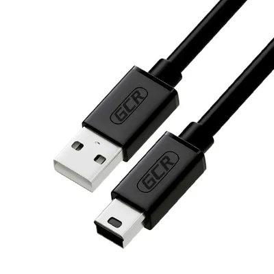 Кабель GCR GCR-UM2M5P-BB2S-1.0m, USB 2.0 AM/mini, 1.0м