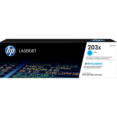 Картридж HP CF541X (HP 203X), голубой, 2500 страниц, для LaserJet Pro M254/M280/M281