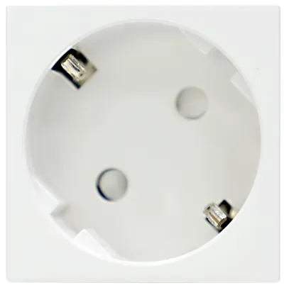 Розетка Donel DF6D1W, 2К+З, с з/ш, белая, 45х45мм