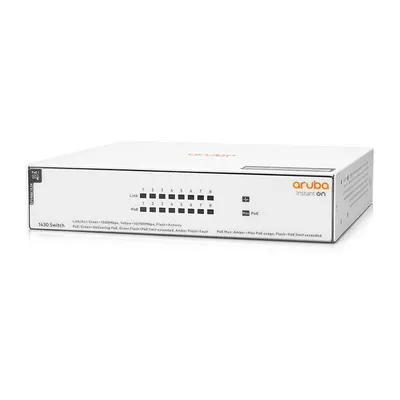 Коммутатор HPE R8R46A, 8×GbE PoE, 64W, неуправляемый