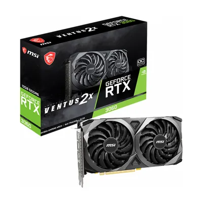 Видеокарта MSI GeForce RTX 3060 VENTUS 2X 12G OC, 12 ГБ GDDR6, 192 бит, PCIe 4.0