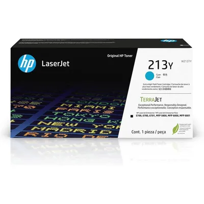 Картридж HP 213Y (W2131Y), голубой, оригинальный, XL, 12000 страниц