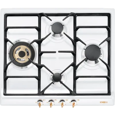 Варочная поверхность SMEG SPR864BGH, газовая, 60см, 4 конфорки, белая