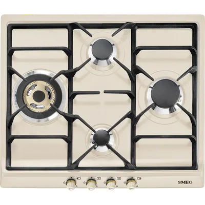 Варочная панель SMEG SR764PO, газовая, 4 конфорки, 60 см, эмалированная сталь