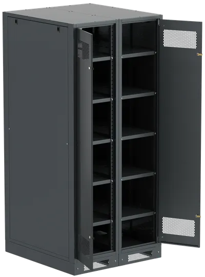 Шкаф LINEA B аккумуляторный 2000х900х950мм двустворчатая металлическая дверь черный