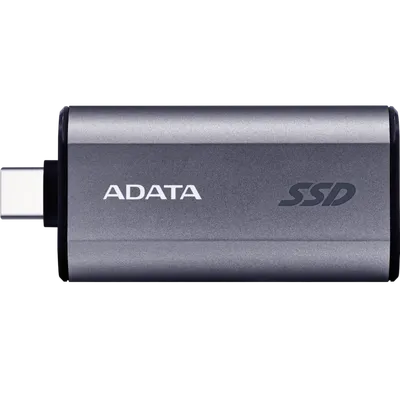 Твердотельный накопитель/ ADATA External SSD SC750, 500GB, Type-C, USB 3.2 Gen2, R/W 1050/1000 MB/s, 53x28x12mm, Grey (5 лет)