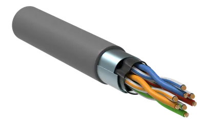 Кабель ITK LC1-C5E04-321-T-P-R, F/UTP кат.5E, 4х2х0.52, LSZH