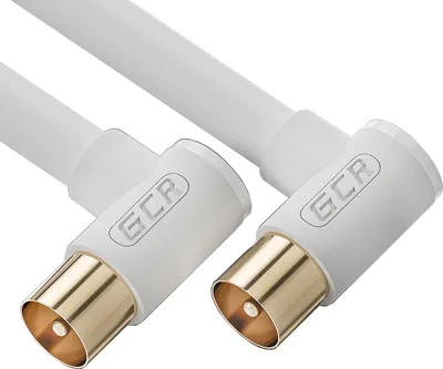 Кабель GCR GCR-52335, антенный RG6, TV M угловой/TV M угловой, 5.0м