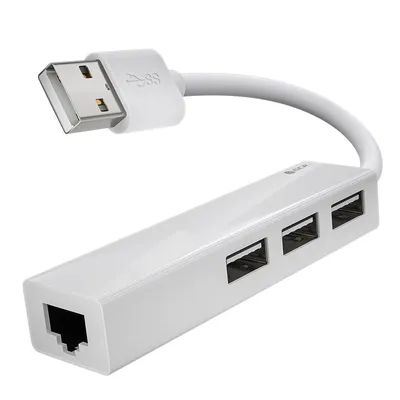 Хаб GCR PRO GCR-AP03, USB 2.0, 3 порта + 10/100 Мбит/с RJ-45