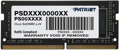 Оперативная память Patriot PSD416G320081S, DDR4, 16ГБ, 3200MHz, SO-DIMM