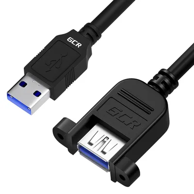 Удлинитель GCR GCR-53902, USB 3.0 AM/AF, 2.0м, 5Гбит/с, чёрный