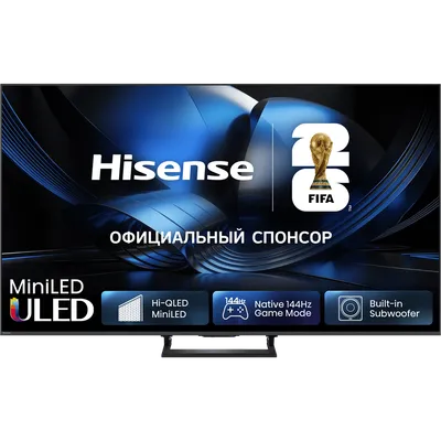 Телевизор Hisense 75U7S, 75", Ultra HD, Mini LED, 144 Гц, Smart TV