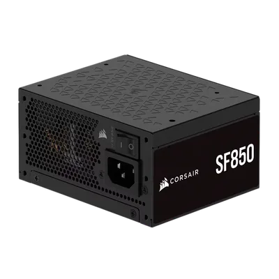 Блоки питания/ Power Supply Corsair SF850, Model RPS0175, 850W 80+ Platinum (SFX, 3.1, PCIe 5.1, Full modular, 1x24(20+4)pin, 1x12VHPWR, 2x4+4-pin CPU +12V (EPS), 3x4-pin Molex, 3x6+2-pin PCIe, 8xSATA3, Active, 92x92mm, 125x100x63.5mm, APFC, Power cable-EU, black)