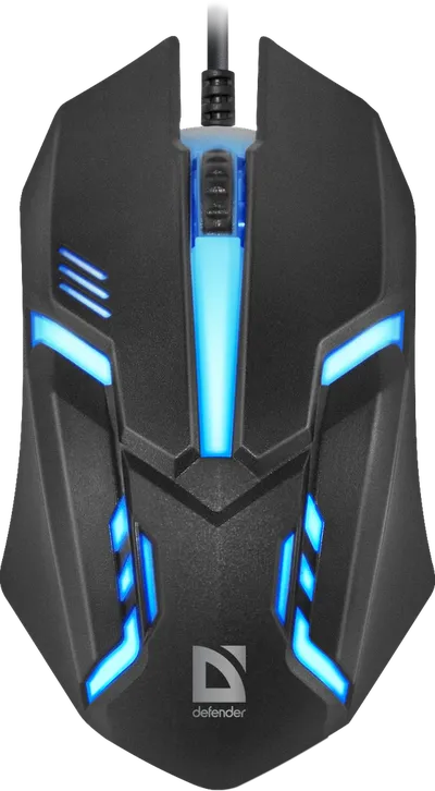 Мышь Defender 52550, проводная, USB, 1200 DPI, черная
