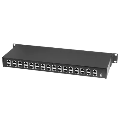 Грозозащита SC&T SP016P, Ethernet PoE, 16 портов, 19", 1U