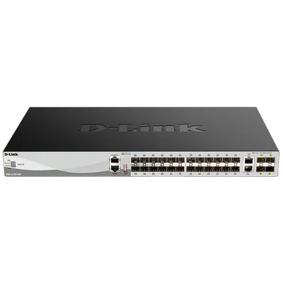 Коммутатор D-Link DGS-3130-30S/B1A, L3, 24×1000Base-X SFP, 2×10GBase-T, 4×SFP+