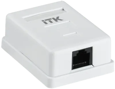 Розетка информационная ITK CS2-1C06U-12, RJ45 кат. 6 UTP, 1 порт, белая