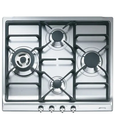 Газовая панель SMEG SER60SGH3, 60см, 4 конфорки, нерж. сталь