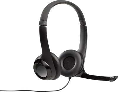 Logitech Гарнитура H390 Headset, накладные, микрофон поворотный, регулятор громкости, USB, 1.9 м, чёрный.