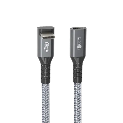 Удлинитель GCR PRO GCR-57138, USB4 Type-C, 0.2м, 40Gbps, 240W, 8K60Hz, M/F, серый