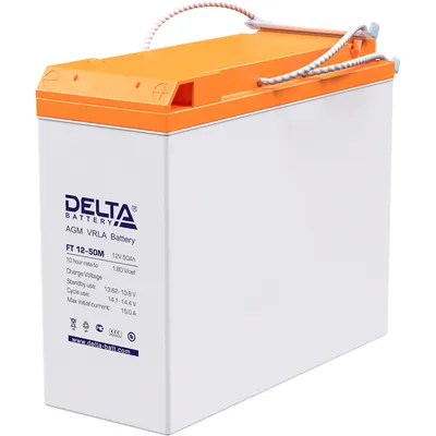 Аккумулятор Delta FT 12-50 M, 12В, 50Ач, AGM