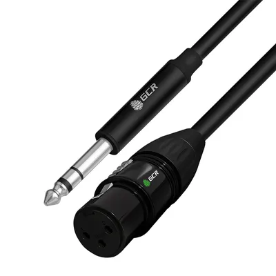 Кабель микрофонный GCR GCR-53442, 15.0м, stereo jack 6.35mm / XLR, M/F