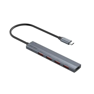 USB-концентратор Vention CKHHB, USB 3.2 Gen 2 Type-C, 4×USB+USB-C PD, 0.15м