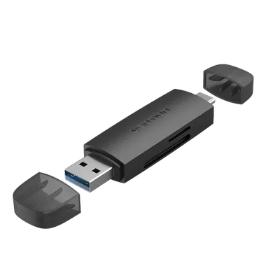 Кард-ридер Vention CLKB0, USB 3.0/Type-C, SD/microSD, OTG