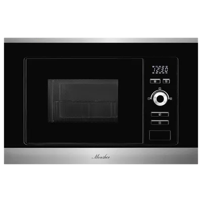 Микроволновая печь Monsher MMH 201 BX, встраиваемая, 20 л, 800 Вт, чёрный/нерж.