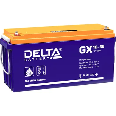 АКБ Delta GX 12-65, 12В/65Ач, GEL, клеммы M6