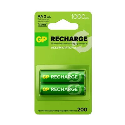 Аккумулятор GP 100AAHCV-2CRSBC2 16/96, AA, NiMH, 1000мА·ч, 2 шт