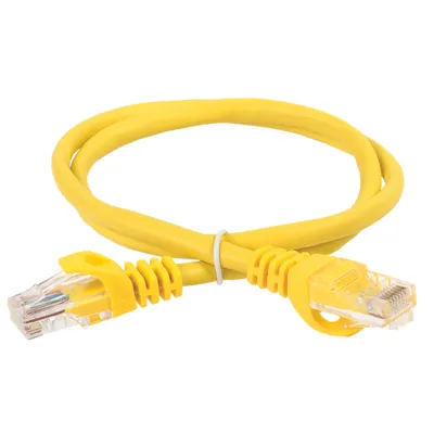 Патч-корд ITK PC05-C5EU-1M, Cat.5e U/UTP, 1 м, желтый