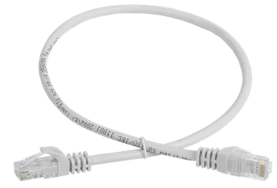 Патч-корд ITK PC01-C5EU-1M, U/UTP кат.5e, 4 пары, RJ-45–RJ-45, 1 м, серый